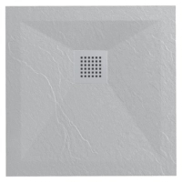 Receveur de douche en composite Balneo Stone Tray 90 x 90 x 2,5 cm gris clair extra-plat carré