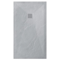 Receveur de douche composite Balneo Stone Tray 100 x 80 x 2,5 cm gris clair bas rectangulaire