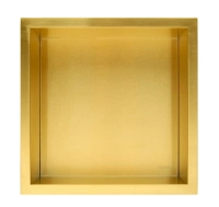 Niche murale Balneo Wall Box One Gold 30 x 30 x 7 cm dorée en acier inoxydable avec bride