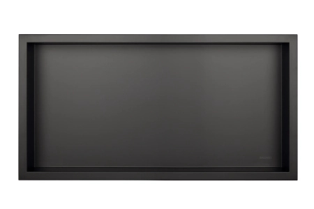 Niche murale Balneo Wall Box One Black 60 x 30 x 10 cm noire en acier inoxydable avec bride