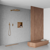 Caniveau de douche au sol Balneo Duplex Next Copper 100 cm cuivré bidirectionnel en acier inoxydable brossé, siphon bas et bac de récupération profond
