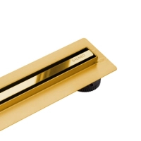 Siphon de sol linéaire Balneo Slim & Low ProLine Mirror Gold 60 cm, doré miroir