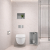 Compartiment brosse WC encastré Balneo Wall Box Brush S Tiles droite en acier inoxydable