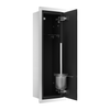 Range-brosse WC Balneo Wall Box Brush L Black Glass droit à encastrer dans le mur en acier inoxydable