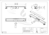 Caniveau de douche au sol Balneo Duplex Next Inox 80 cm bidirectionnel en acier inoxydable brossé, siphon bas et bac de récupération profond