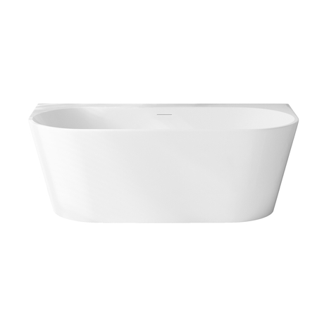 Baignoire à poser murale Balneo VIVA PLUS NO RIM 160 x 75 cm acrylique blanc avec cadre en acier inoxydable et 6 pieds stabilisateurs, avec trop-plein et bouchon blanc