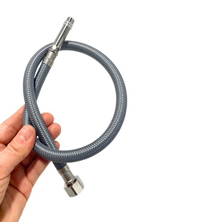 Tuyau de raccordement au robinet Balneo PEX tressé gris 3/8" x M10 40 cm