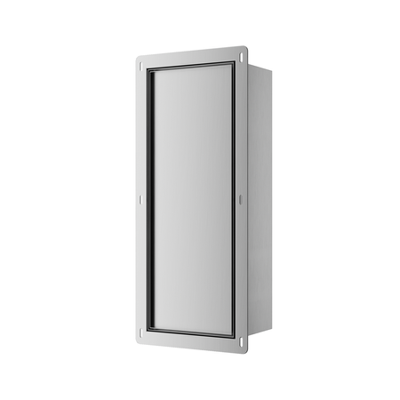 Compartiment brosse WC encastré Balneo Wall Box Brush S Tiles droite en acier inoxydable