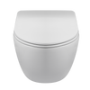 Cuvette WC suspendue Balneo Luna rimless blanche sans bride avec abattant à fermeture libre en duroplast
