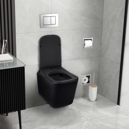 Abattant à fermeture douce pour cuvette WC Balneo LUGA noir