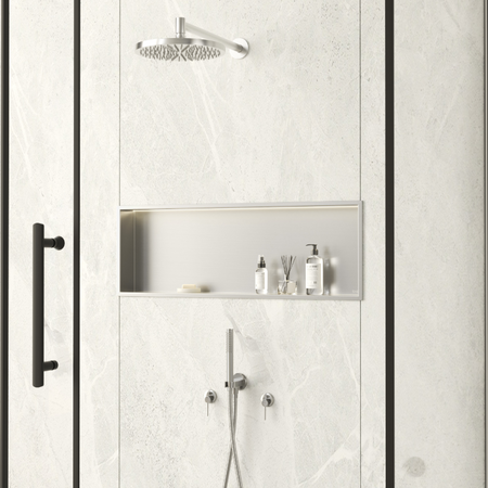 Balneo Wall Box LED Inox étagère 90 x 30 x 10 cm