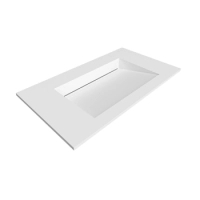 Vasque ALVERIA Solid Surface Coco White avec bonde linéaire 80 cm