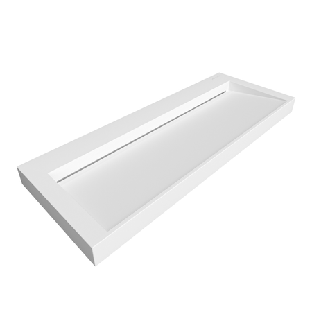 Vasque Veloria Coco White Solid Surface avec bonde linéaire 120 cm