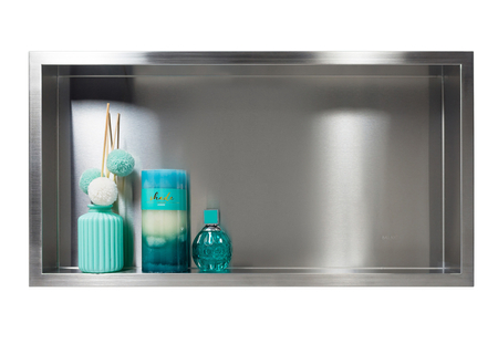 Niche murale Balneo Wall Box One Inox 60 x 30 x 10 cm en acier inoxydable brossé avec bride