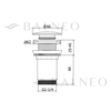 Bonde de lavabo en laiton Balneo Klik Klak C, blanche, sans trop-plein, avec tête céramique