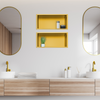 Étagère encastrée Balneo WALL-BOX ONE Gold 45x20x10 cm dorée en acier inoxydable avec cadre
