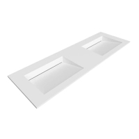 Vasque Alveria Solid Surface, Coco White, avec double bonde linéaire, 140 cm