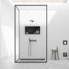 Caniveau de douche au sol Balneo Duplex Next Black 70 cm noir bidirectionnel en acier inoxydable brossé, siphon bas et bac de récupération profond