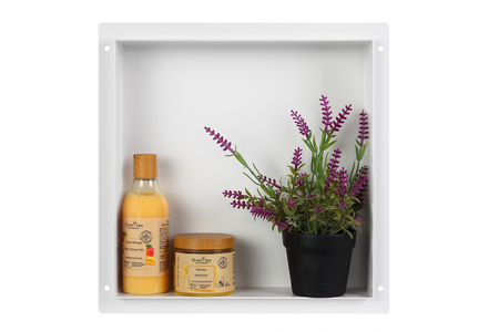 Niche murale Balneo Wall Box No rim White 30 x 30 x 10 cm blanche en acier inoxydable sans bride