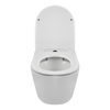 Cuvette WC suspendue Balneo Luxa rimless blanche sans bride avec abattant à fermeture libre en duroplast
