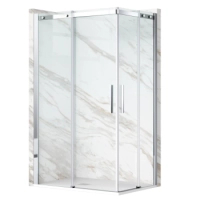 Cabine de douche coulissante Balneo Rio 90 x 100 cm chromée transparente