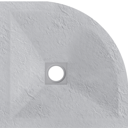 Receveur de douche en composite Balneo Stone Tray 80 x 80 x 2,5 cm gris clair extra-plat demi-rond