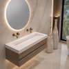 Vasque Veloria Coco White Solid Surface avec bonde linéaire 120 cm