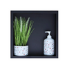Niche murale Balneo Wall Box One Black 30 x 30 x 7 cm noire en acier inoxydable avec bride