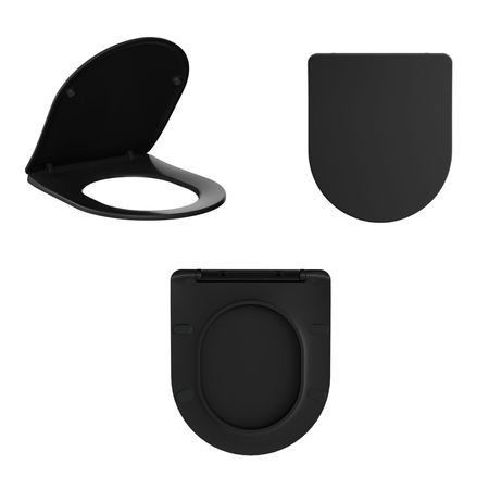 Abattant à fermeture douce pour cuvette WC Balneo LUNA, LUXA noir