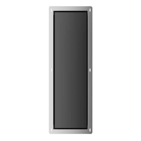 Range-brosse WC Balneo Wall Box Brush L Black Glass droit à encastrer dans le mur en acier inoxydable