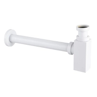 Siphon de lavabo en laiton Balneo blanc carré