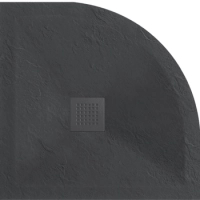 Receveur de douche en composite Balneo Stone Tray 90 x 90 x 2,5 cm gris foncé extra-plat demi-rond
