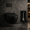 Compartiment brosse WC encastré Balneo Wall Box Brush S Black Glass droite en acier inoxydable