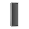 Range-brosse WC Balneo Wall Box Brush L Black Glass droit à encastrer dans le mur en acier inoxydable