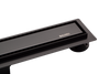 Caniveau de douche au sol Balneo Duplex Next Black 100 cm noir bidirectionnel en acier inoxydable brossé, siphon bas et bac de récupération profond