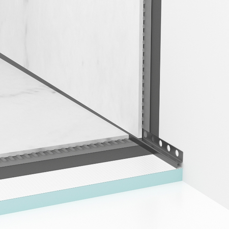 Balneo Gun Metal rail de descente droit 120 cm