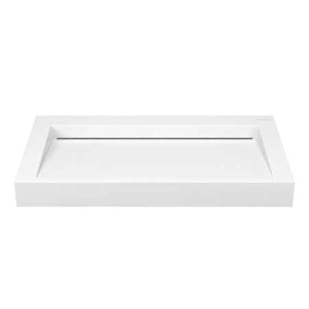 Vasque Veloria Solid Surface, Coco White, avec bonde linéaire, 80 cm
