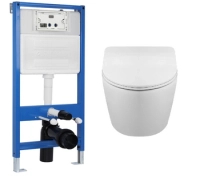 Ensemble WC encastré Balneo bâti-support Fix-Frame Slim Next avec cuvette WC blanche Luxa Tornado