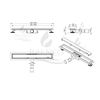 Siphon linéaire de sol Balneo Duplex Next Mirror Silver 100 cm chrome double face en acier inoxydable avec siphon bas et décanteur profond