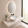 Vasque à poser Balneo Zerra 59 x 39 cm blanche en céramique avec trop-plein noir