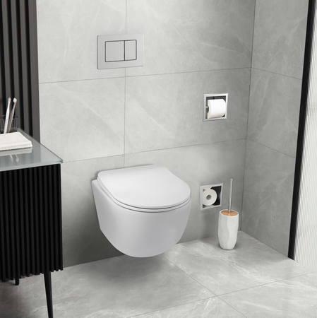 Plaque de commande WC Balneo Axo Inox en acier inoxydable brossé