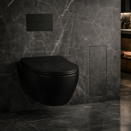 Compartiment brosse WC encastré Balneo Wall Box Brush S Tiles droite en acier inoxydable