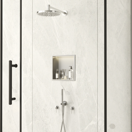 Balneo Wall Box LED étagère encastrée Inox 30 x 30 x 10 cm
