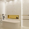 Niche murale Balneo Wall Box One Gold 90 x 30 x 7 cm dorée en acier inoxydable avec bride